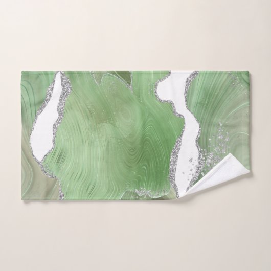 LUXURIÖSES GRÜNWEISS MARMOR BADEZIMMER TOWEL SET (Handtuch)