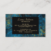 Luxuriöses hellblau Schwarz und Imitat Goldfolie G Visitenkarte (Rückseite)