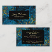 Luxuriöses hellblau Schwarz und Imitat Goldfolie G Visitenkarte (Vorne/Hinten)