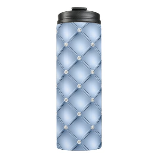 Luxuriöses helles blaues Diamant gepolstertes Must Thermosbecher (Vorderseite)