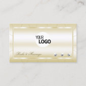 Luxuriöses helles Golden mit Diamanten und Logo Visitenkarte (Vorderseite)