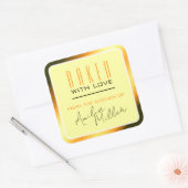 Luxuriöses, helles Orange Ombre Farbe Backen Quadratischer Aufkleber (Umschlag)