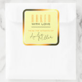 Luxuriöses, helles Orange Ombre Farbe Backen Quadratischer Aufkleber (Tasche)