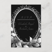 Luxuriöses Hochzeitstil in Schwarz und Gold Begleitkarte (Vorderseite)