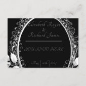 Luxuriöses Hochzeitstil in Schwarz und Gold Begleitkarte (Rückseite)