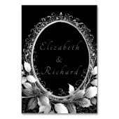 Luxuriöses Hochzeitstil in Schwarz und Gold Tischnummer (Rückseite)