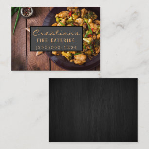 Luxuriöses Holzdesign Dinner Food Plate Koch Cater Visitenkarte