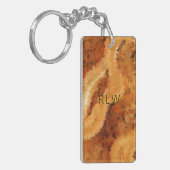 Luxuriöses Holzoptik-Faux-Burel Schlüsselanhänger (Vorderseite links)