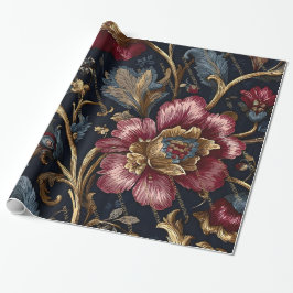 Luxuriöses indisches Blumen-Geschenkpapier Vintage Geschenkpapier
