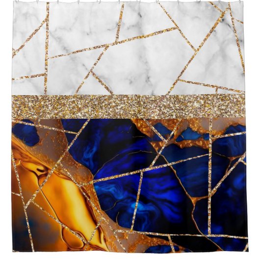 Luxuriöses Interieur Marmor Stone Glitzer Dusche C Duschvorhang (Vorderseite)