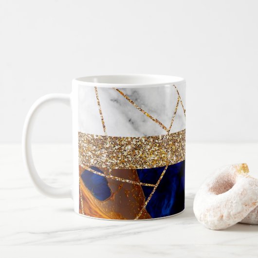 Luxuriöses Interieur Marmor Stone Glitzer Kaffeetasse (Mit Donut)
