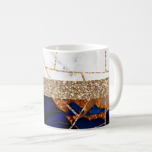 Luxuriöses Interieur Marmor Stone Glitzer Kaffeetasse (VorderseiteRechts)