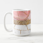 Luxuriöses Interieur Marmor Stone Glitzer Kaffeetasse (Links)