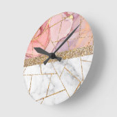 Luxuriöses Interieur Marmor Stone Glitzer Runde Wanduhr (Winkel)