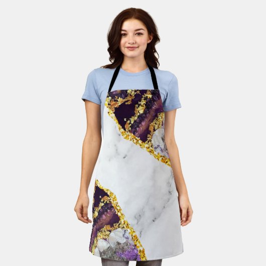 Luxuriöses Interieur Marmor Stone Glitzer Schürze (Getragen)
