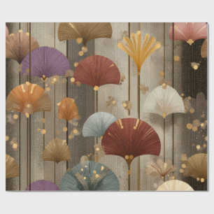 Luxuriöses japanisches Fan Floral Wrapping Paper   Geschenkpapier