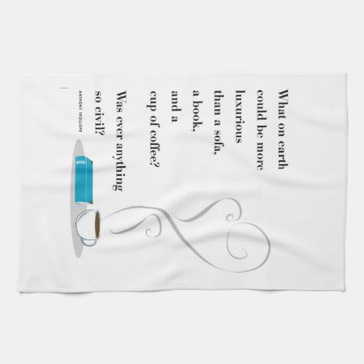Luxuriöses Kaffee-und Buch-Zitat-Tee-Tuch Geschirrtuch (Horizontal)
