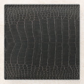 Luxuriöses Krokodilleder: Textil-Textur. Glasuntersetzer (Vorderseite)