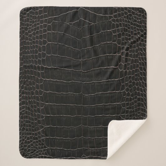 Luxuriöses Krokodilleder: Textil-Textur. Sherpadecke (Vorderseite)