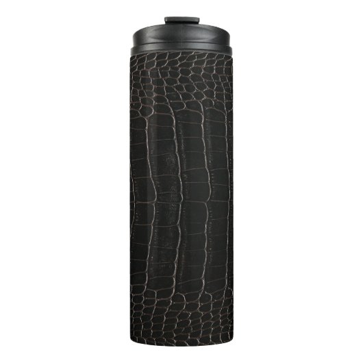 Luxuriöses Krokodilleder: Textil-Textur. Thermosbecher (Vorderseite)