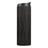 Luxuriöses Krokodilleder: Textil-Textur. Thermosbecher (Nach links gedreht)