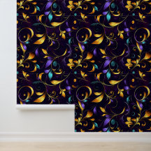 Luxuriöses Leafy Floral Scroll Muster