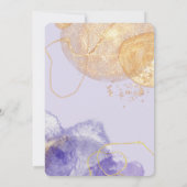 Luxuriöses Lila & Golden Abstraktes Brautparty Einladung (Rückseite)