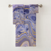 LUXURIÖSES LILA-LILAC GOLD SWIRL TOWEL SET (Insitu)