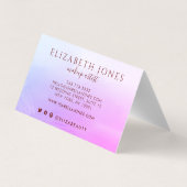 Luxuriöses Lila und rosa Ombre Circle Frame Foto Visitenkarten (Rückseite)