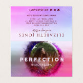 Luxuriöses Lila und rosa Ombre Circle Frame Foto Visitenkarten (Außenseite Aufgefaltet)