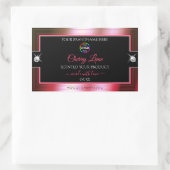 Luxuriöses Logo-Label für Schwarz-Shiny-Rot-Grün Rechteckiger Aufkleber (Tasche)