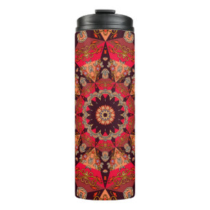 Luxuriöses Mandala nahtlos, starrer Blumenstrauß. Thermosbecher