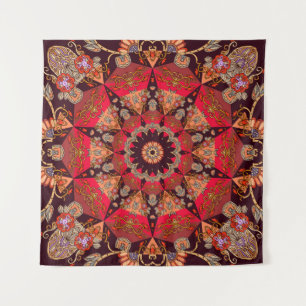 Luxuriöses Mandala nahtlos, starrer Blumenstrauß. Wandteppich