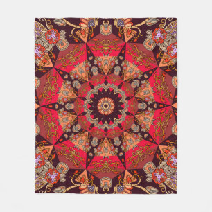 Luxuriöses Mandala nahtlos, sternförmig floral. Fleecedecke