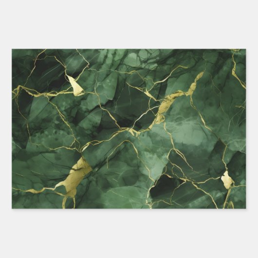 Luxuriöses Marble Gold Effekttuch Geschenkpapier Set (Vorderseite 2)