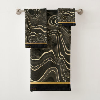 LUXURIÖSES MARBLE TRIM TOWEL SET