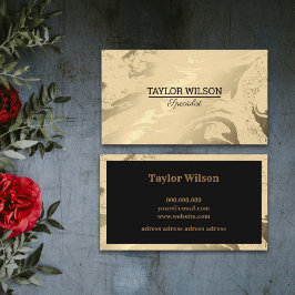 Luxuriöses Marmor Schwarz und Gold einfach Visitenkarte