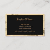 Luxuriöses Marmor Schwarz und Gold einfach Visitenkarte (Rückseite)