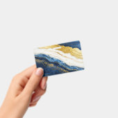 Luxuriöses Marmorschiff aus Navy Blue & Gold Leaf Ausweis (Handheld)