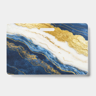 Luxuriöses Marmorschiff aus Navy Blue & Gold Leaf Ausweis