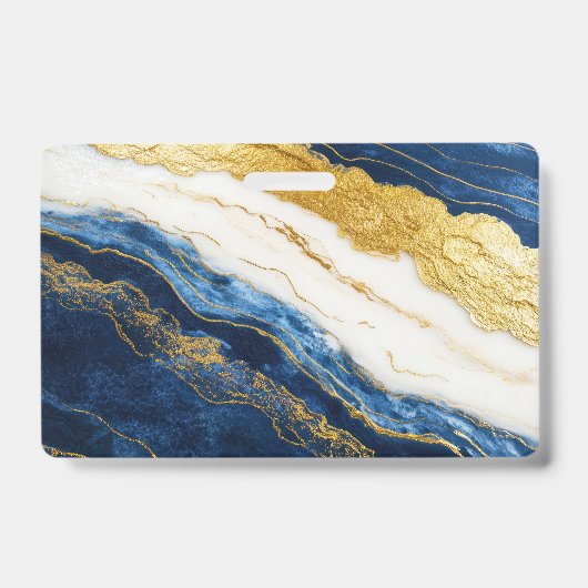 Luxuriöses Marmorschiff aus Navy Blue & Gold Leaf Ausweis (Vorderseite)