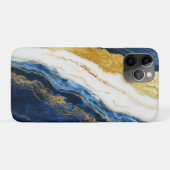 Luxuriöses Marmorschiff aus Navy Blue & Gold Leaf Case-Mate iPhone Hülle (Rückseite (Horizontal))