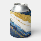 Luxuriöses Marmorschiff aus Navy Blue & Gold Leaf Dosenkühler (Kanne Vorderseite)