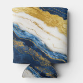 Luxuriöses Marmorschiff aus Navy Blue & Gold Leaf Dosenkühler (Rückseite)