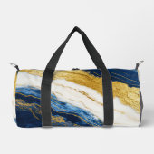 Luxuriöses Marmorschiff aus Navy Blue & Gold Leaf Duffle Bag (Vorderseite)