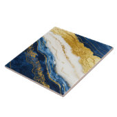 Luxuriöses Marmorschiff aus Navy Blue & Gold Leaf Fliese (Seite)