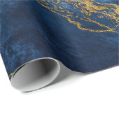 Luxuriöses Marmorschiff aus Navy Blue & Gold Leaf Geschenkpapier (Rolleneckpunkt)