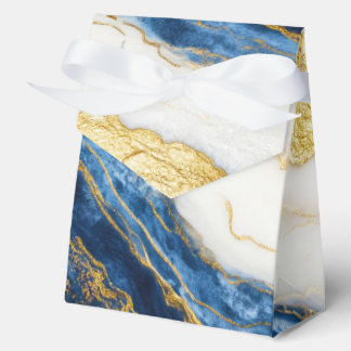 Luxuriöses Marmorschiff aus Navy Blue & Gold Leaf Geschenkschachtel