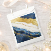 Luxuriöses Marmorschiff aus Navy Blue & Gold Leaf Geschenktütchen (Ausgeschnitten)