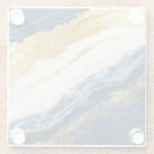 Luxuriöses Marmorschiff aus Navy Blue & Gold Leaf Glasuntersetzer (Rückseite)